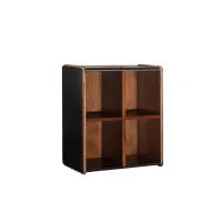 Picture Honey-colored 4-compartment wooden shelf - Authentic Models