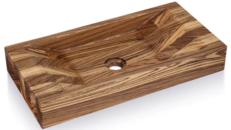 obrazek 1 Wyjątkowa umywalka 60 cm SIRIUS ZEBRANO, lakier błyszczący, naturalny