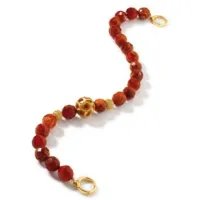 Picture Necklace 18 KT Gold Plated Silver Yellow Zircons Enamel Fire Agate Stones