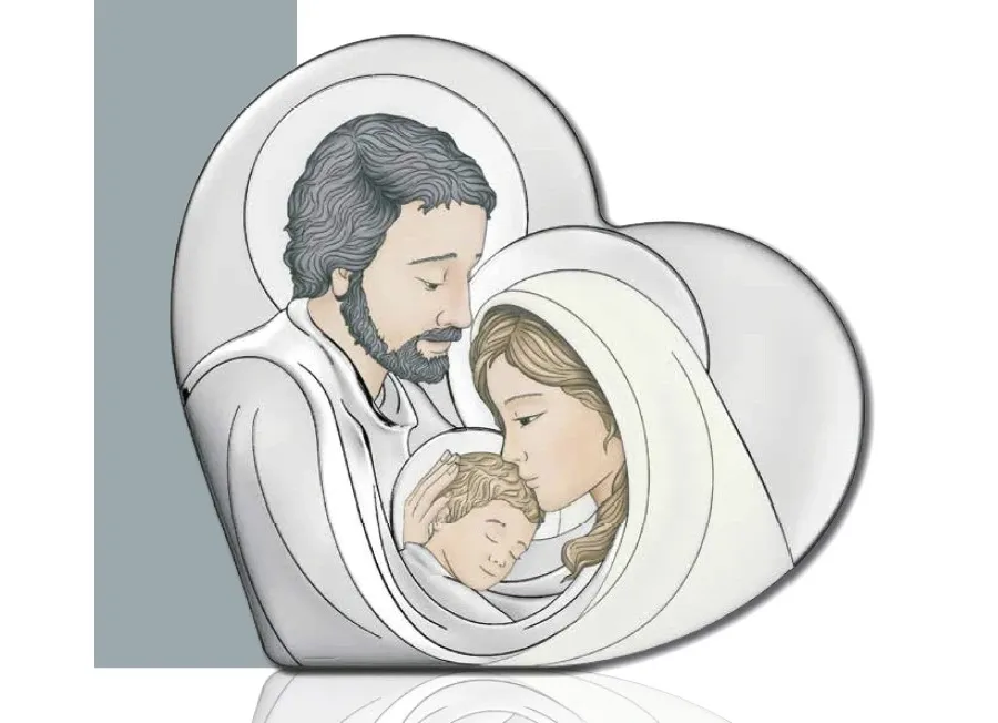 obrazek 1 Obraz w kształcie serca Święta Rodzina o wymiarach 14х12,6 cm