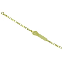 Picture Elegant children's bracelet with laser engraved girls' nameplate with one + one link chain