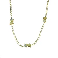 Zdjęcie Piękny choker z błyszczącymi i ozdobionymi cyrkoniami gwiazdkami z wydłużoną zawieszką 45 cm