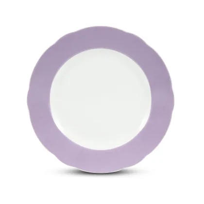 Zdjęcie Stylowy porcelanowy płaski duży talerz w kolorze fioletowym – Leander