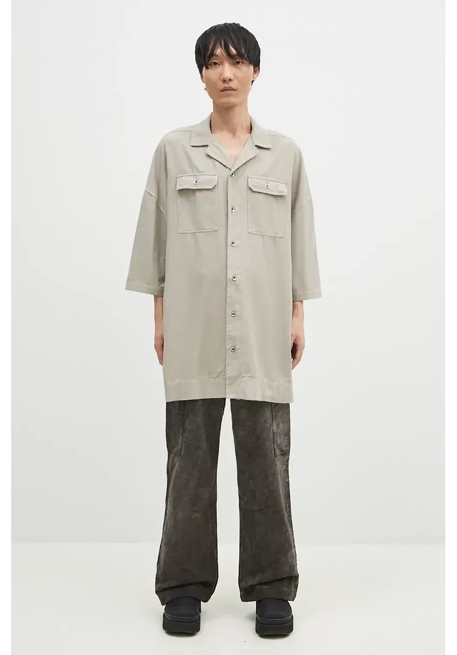 obrazek 1 Rick Owens koszula bawełniana Magnum Tommy męska kolor beżowy relaxed DU02D2290.CFL