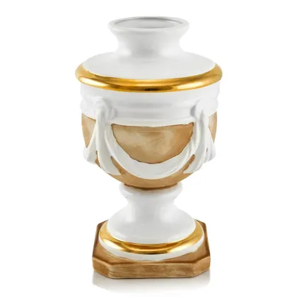 Picture Ceramic vase with four curtains and brown detail - Ahura