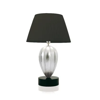 Zdjęcie Luksusowa lampa z drewna pokryta srebrem płatkowym - kolekcja LANCESTER