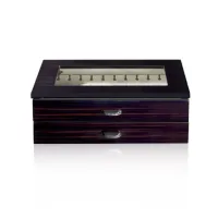 Picture Polished ebony box for 24 pairs of cufflinks - Agresti