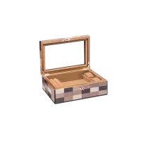 Picture A ring box and two watches made of mahogany