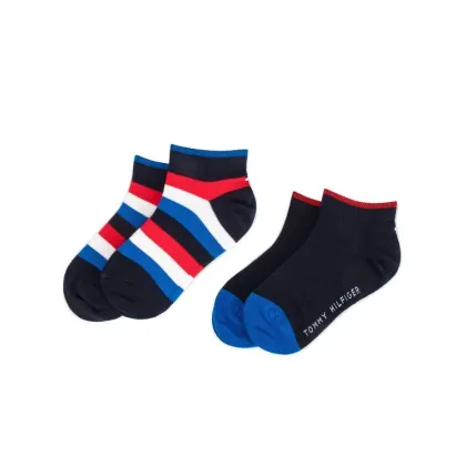 Zdjęcie Tommy Hilfiger Zestaw 2 par wysokich skarpet dziecięcych 354010001 Granatowy
