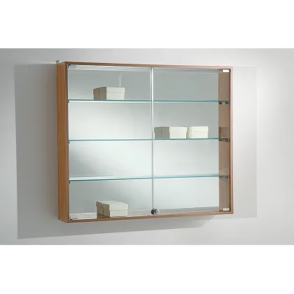 Picture Wooden hanging display case made of tempered glass