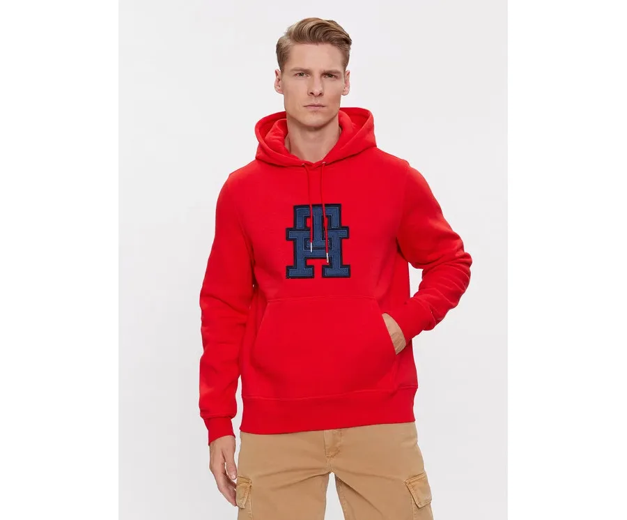 obrazek 1 Tommy Hilfiger Bluza Monogram Applique MW0MW32702 Czerwony Regular Fit