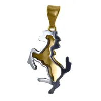 Picture Yellow gold horse pendant with necklace