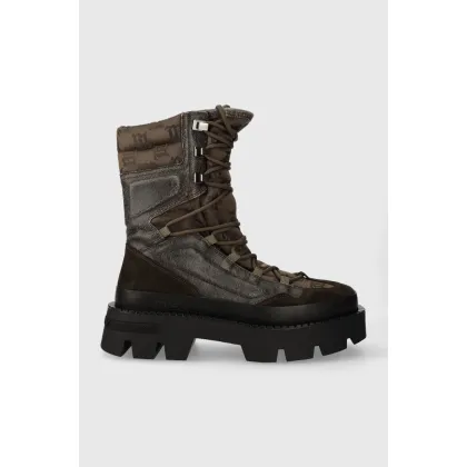 Zdjęcie MISBHV botki skórzane The Ibiza Boot damskie kolor brązowy na platformie 231BW109