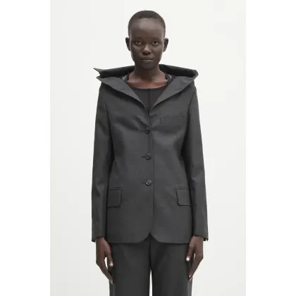 Zdjęcie Our Legacy marynarka wełniana Kaonashi Blazer kolor czarny jednorzędowa gładka W2250KP