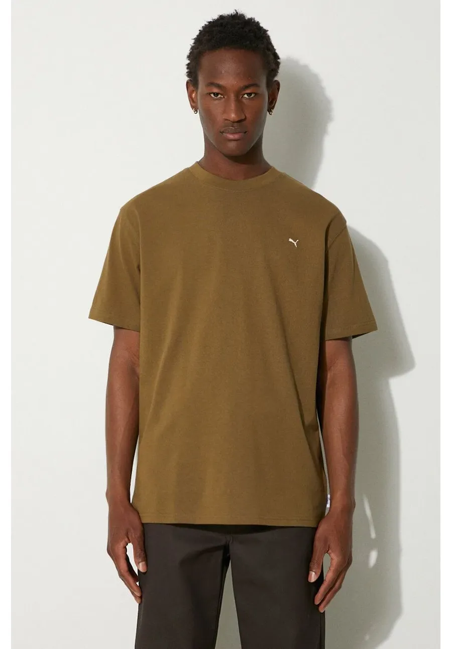 obrazek 1 Puma t-shirt bawełniany MMQ męski kolor zielony gładki 624009
