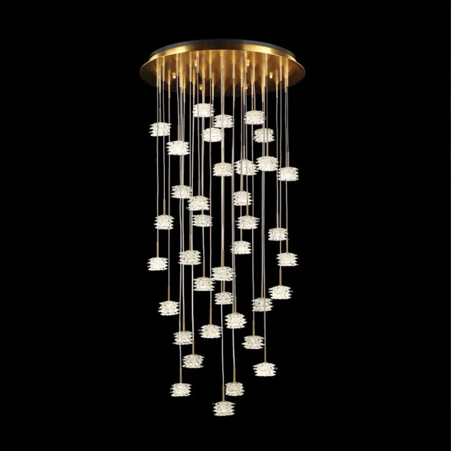 obrazek 1 Wspaniała włoska szklana lampa wisząca - szkło murano wykonane ręcznie