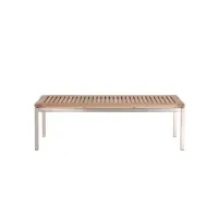 Picture Berbeda garden bench without backrest, made of teak wood and stainless steel
