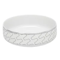 Zdjęcie Luksusowa porcelanowa miska na płatki Trasso z geometrycznym platynowym wzorem - 4 sztuki - Vista Alegre