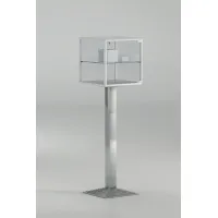 Picture Stylish cubic showcase on a metal stand