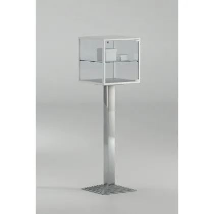 Picture Stylish cubic showcase on a metal stand