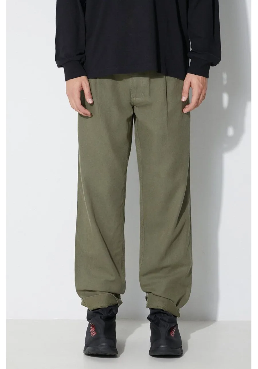 obrazek 1 Maharishi spodnie U.S. Chino Loose męskie kolor zielony proste 4604.OLIVE