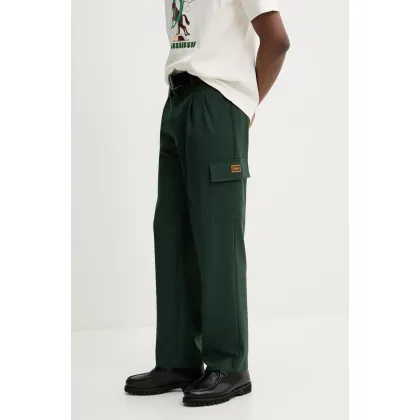 Zdjęcie Drôle de Monsieur spodnie z domieszką wełny Le Pantalon Cargo Laine męskie kolor zielony proste G-BP148-PL127-FGN