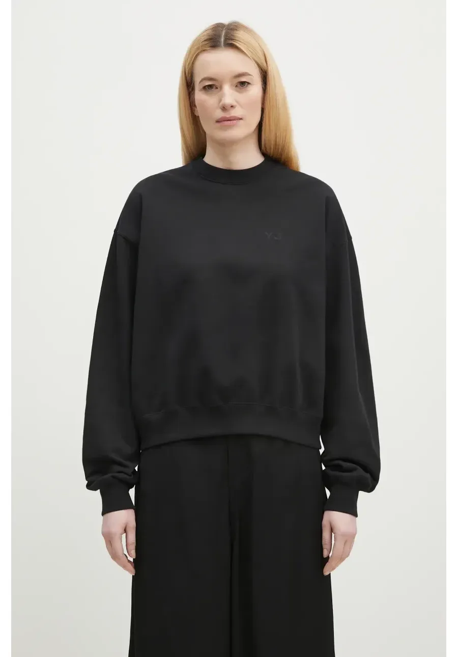 obrazek 1 Y-3 bluza bawełniana French Terry Crew Sweat damska kolor czarny gładka JX7375