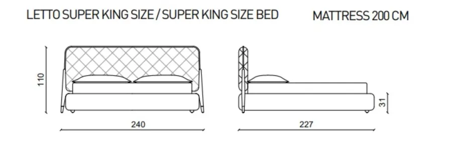 obrazek 3 Łóżko Chanel, super king size - ręcznie robiony capitonné z wysokiej jakości skór lub materiałów - Ulivi Salotti