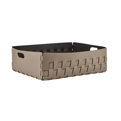 Zdjęcie Duży płaski kosz Bottega 60x50xH20 cm w kolorze cappuccino