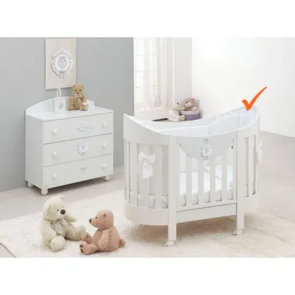 Zdjęcie Urokliwe białe okrągłe łóżeczko niemowlęce - Italbaby