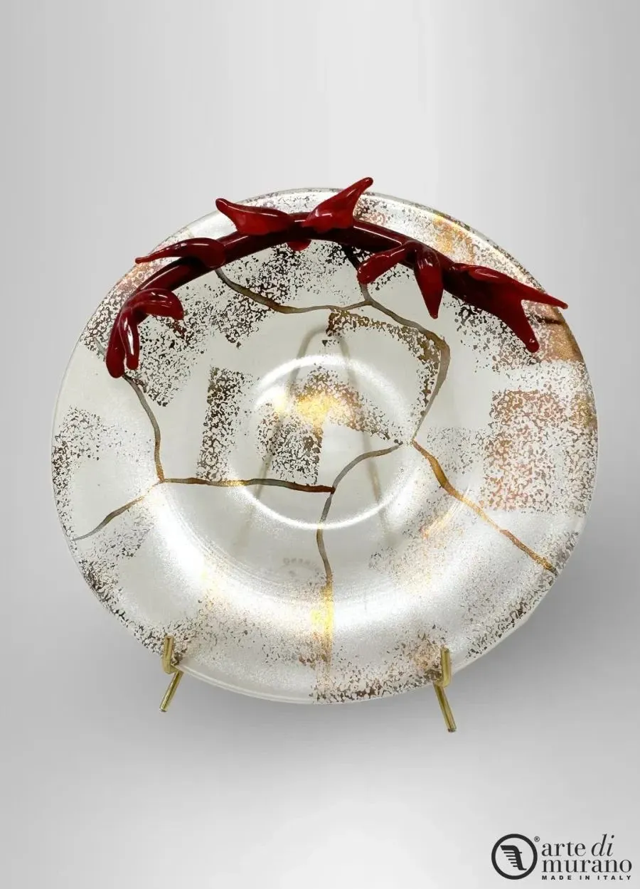 obrazek 1 Oryginalny szklany spodek z Murano Coral