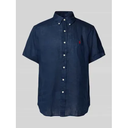 Zdjęcie Koszula lniana o kroju custom fit z kołnierzykiem typu button down