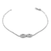 Picture Bracelet with an infinity symbol in white gold and zircons