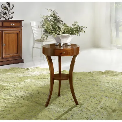 Zdjęcie Cudowny, okrągły stolik kawowy z szufladą i półką z wkładką - Zanini