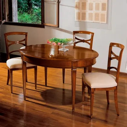 Zdjęcie Owalny antyczny stół rozkładany z drewna litego