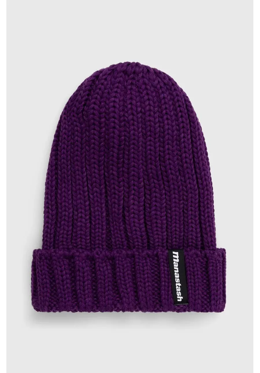 obrazek 1 Manastash czapka 90'S Logo Beanie Ii kolor fioletowy z grubej dzianiny 7923974005