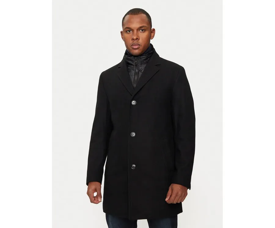 obrazek 1 Hechter Paris Płaszcz wełniany 45014 142270 Czarny Regular Fit
