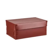 Picture Elegant Snob box 32x20xH13.5 cm made of burgundy leather