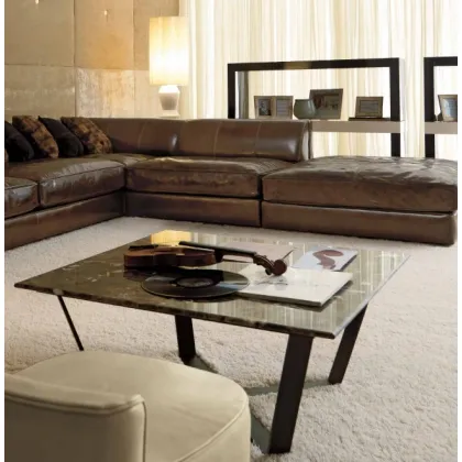 Zdjęcie Żelazo i marmur - nowoczesny stolik kawowy 140x90cm - Ulivi Salotti