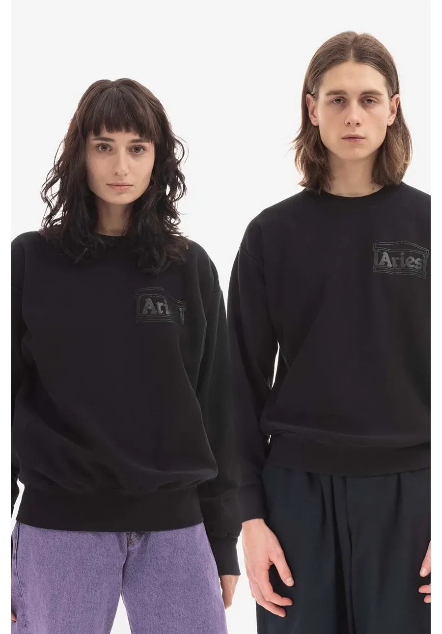 obrazek 1 Aries bluza bawełniana Premium Temple kolor czarny z nadrukiem AR20000 BLACK AR20000-BLACK