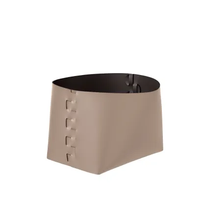 Zdjęcie Stylowy skórzany kosz Helena 35x30xH26 cm w kolorze cappuccino