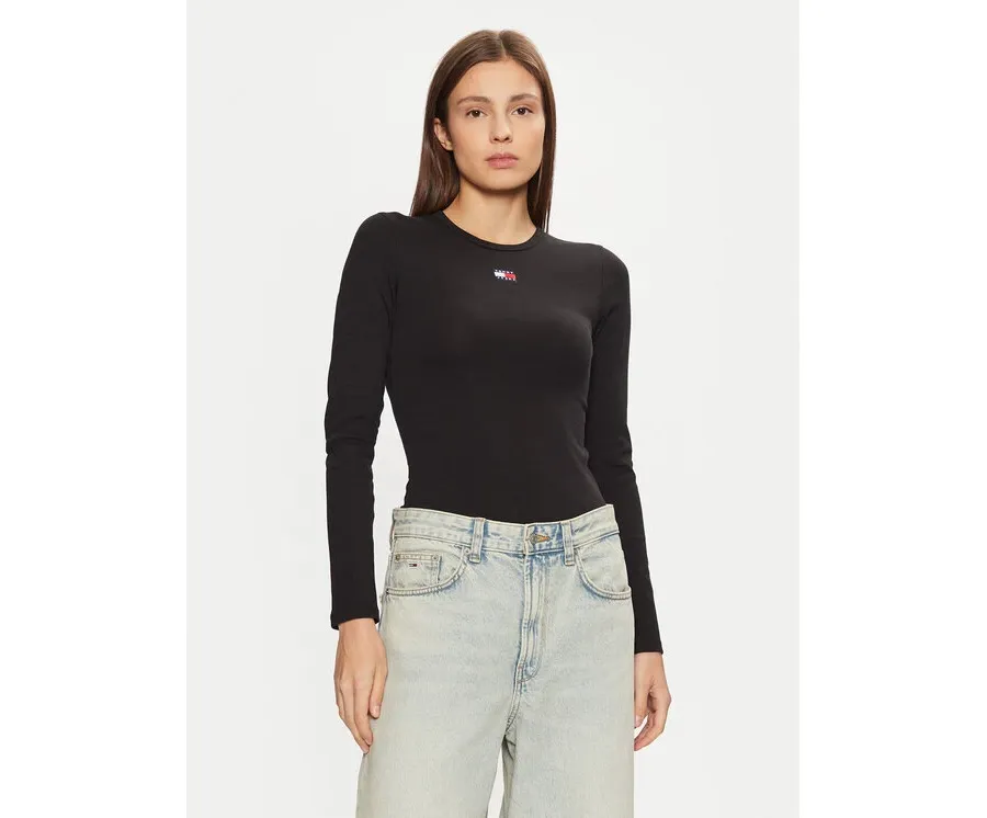 obrazek 1 Tommy Jeans Bluzka DW0DW20178 Czarny Slim Fit