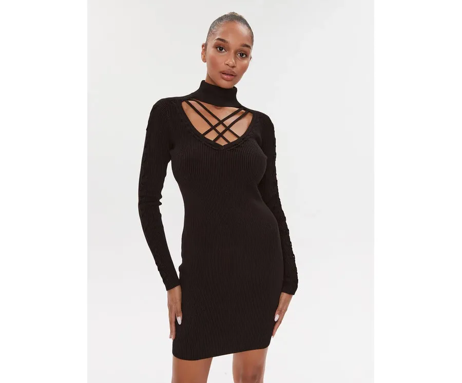obrazek 1 Guess Sukienka dzianinowa W3BK0W Z2YJ2 Czarny Slim Fit