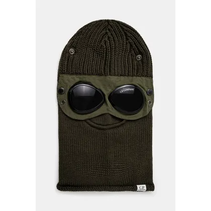 Zdjęcie C.P. Company kominiarka wełniana Ski Mask kolor zielony 17CMAC301A005509A
