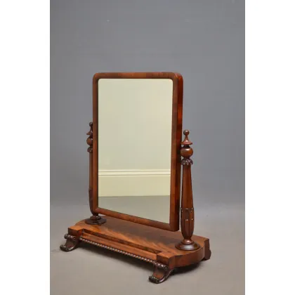 Zdjęcie Wysokiej jakości mahoniowe lustro toaletowe William IV - antyk