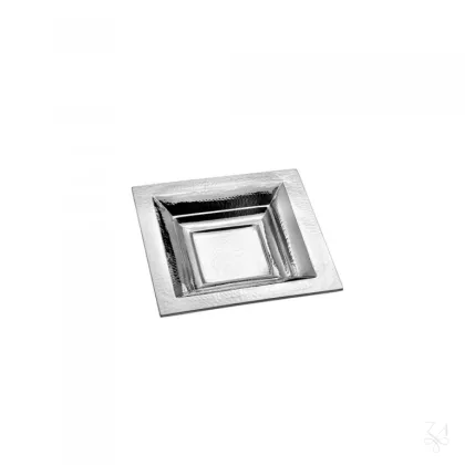 Picture Stylish square silver Cardinale basket - Zaramella Argenti