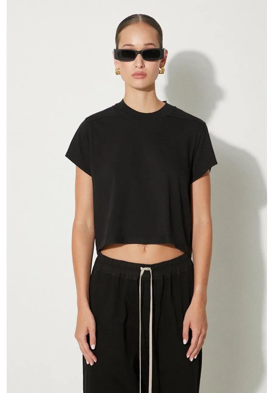 obrazek 1 Rick Owens t-shirt bawełniany Cropped Small Level T damski kolor czarny DS02D2207.RN