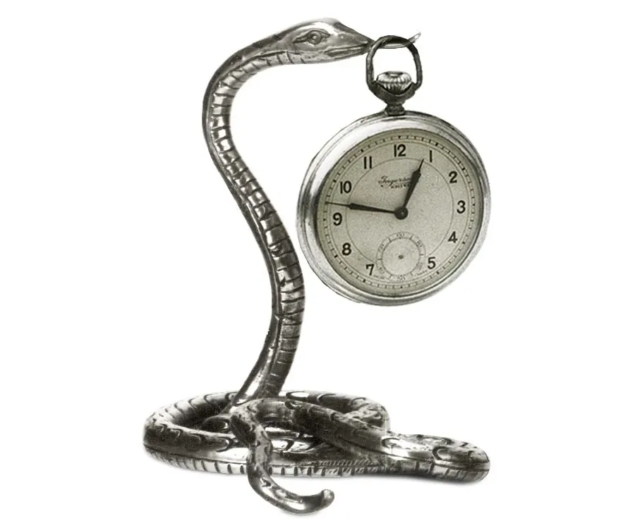 obrazek 1 Piękny zegar do biura lub gabinetu z figurą węża