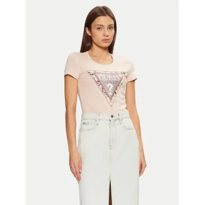 Zdjęcie Guess T-Shirt W5RI22 J1314 Écru Regular Fit