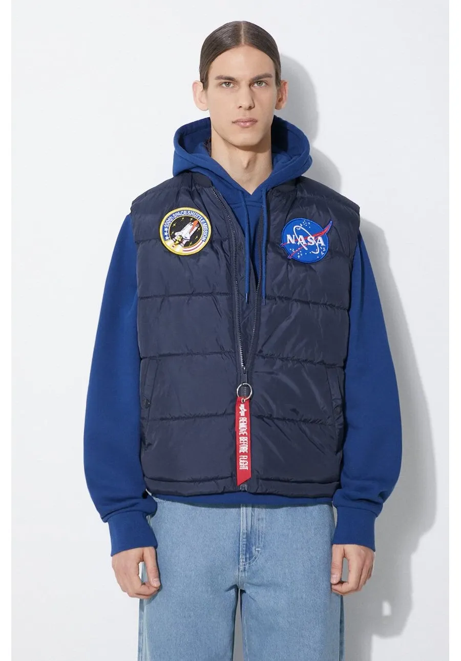 obrazek 1 Alpha Industries bezrękawnik Puffer Vest NASA męski kolor granatowy zimowy 118124